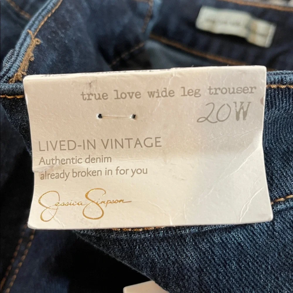 Jessica Simpson True Love Wide Leg Trouser Jeans Plus Size 20W Dark Wash NEW - Picture 9 of 15